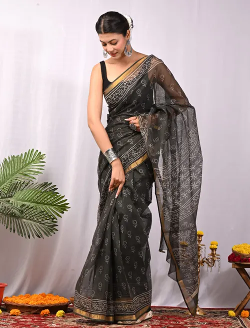 Lightweight Bagru Print Kota Sarees